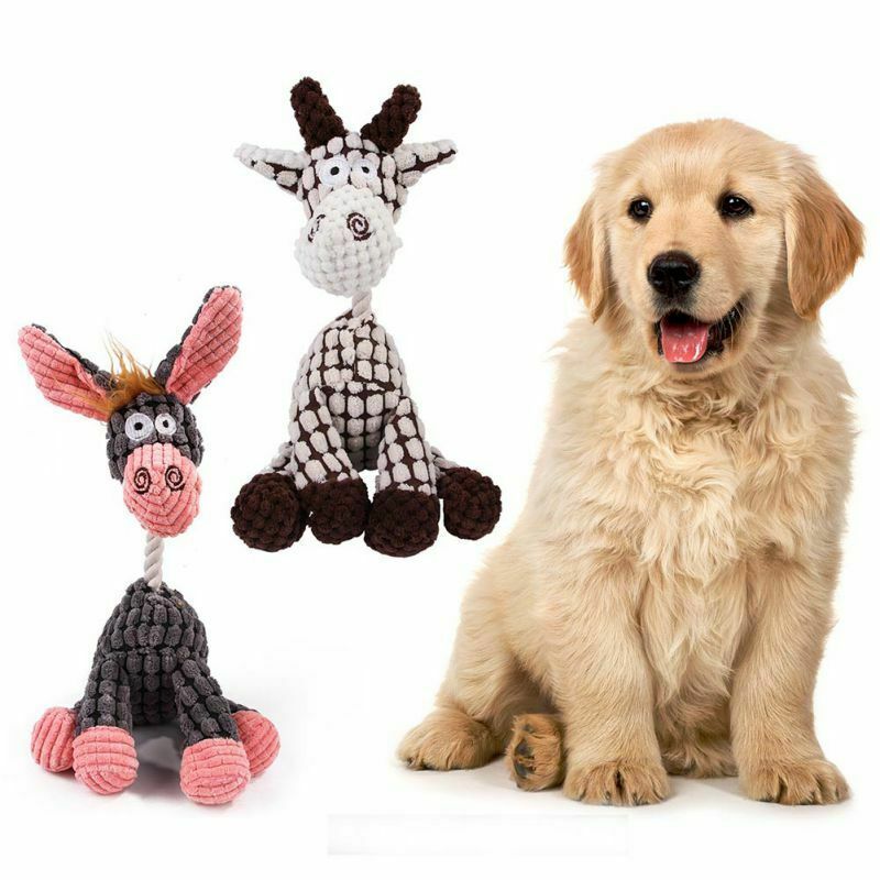 Dog Chew Toy - Funny Squeaky Plush Pet Toy for Puppies, Teeth Cleaning & Playtime