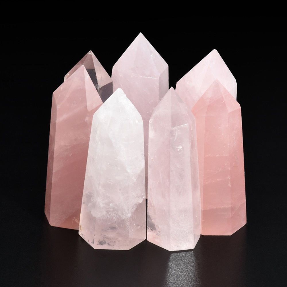 1PC Large Raw Natural Pink Rose Quartz Point Healing Crystal Stone 50-75mm