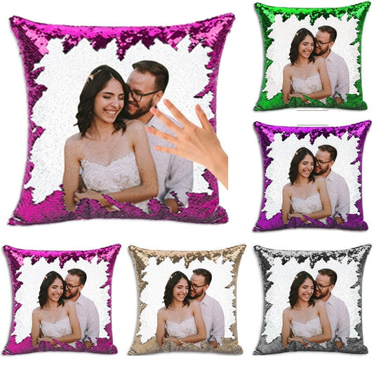 Custom Magic Sequined Pillow – Personalised Gift with Reversible Sequin Design