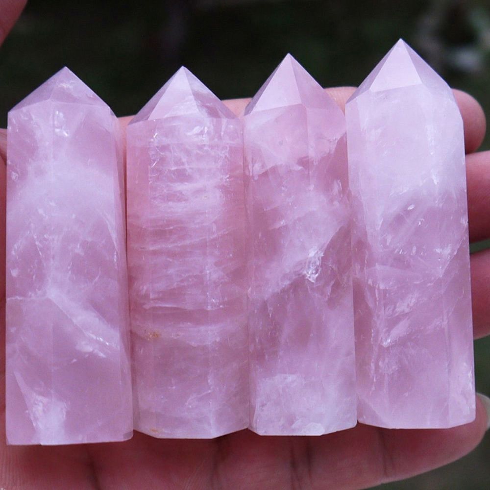 1PC Large Raw Natural Pink Rose Quartz Point Healing Crystal Stone 50-75mm