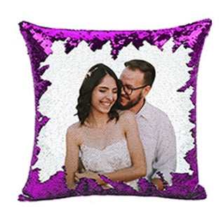 Custom Magic Sequined Pillow – Personalised Gift with Reversible Sequin Design