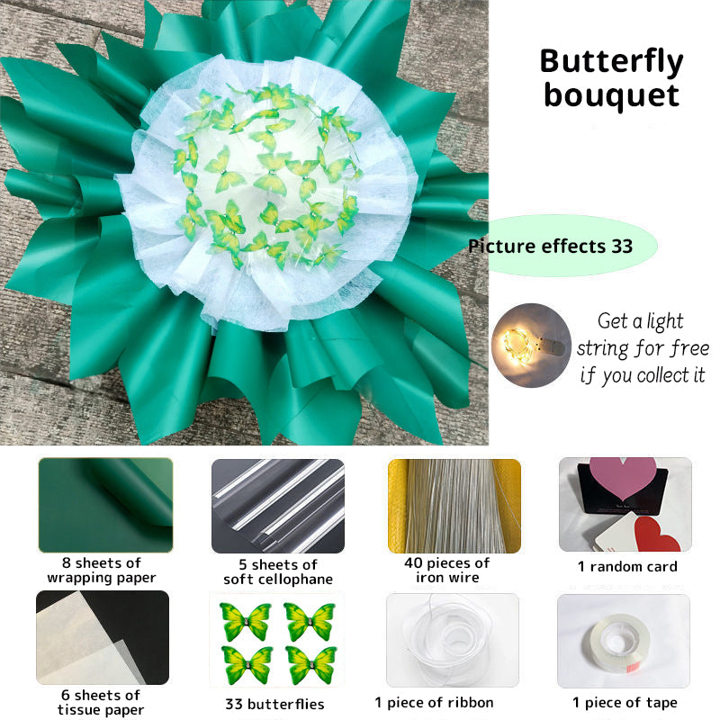 DIY Butterfly Bouquet Kit – Handmade Floral Arrangement with LED Lights | Wedding Décor & Romantic Gift