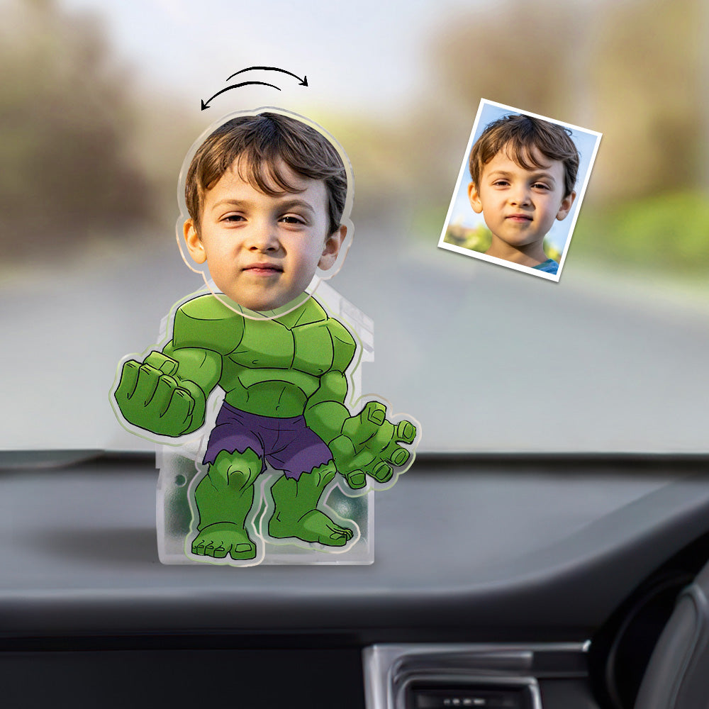 Custom Hulk Head-Shaking Ornament – Personalised Car Dashboard & Home Decor Figurine