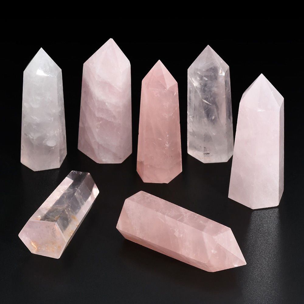 1PC Large Raw Natural Pink Rose Quartz Point Healing Crystal Stone 50-75mm