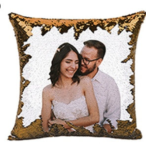 Custom Magic Sequined Pillow – Personalised Gift with Reversible Sequin Design