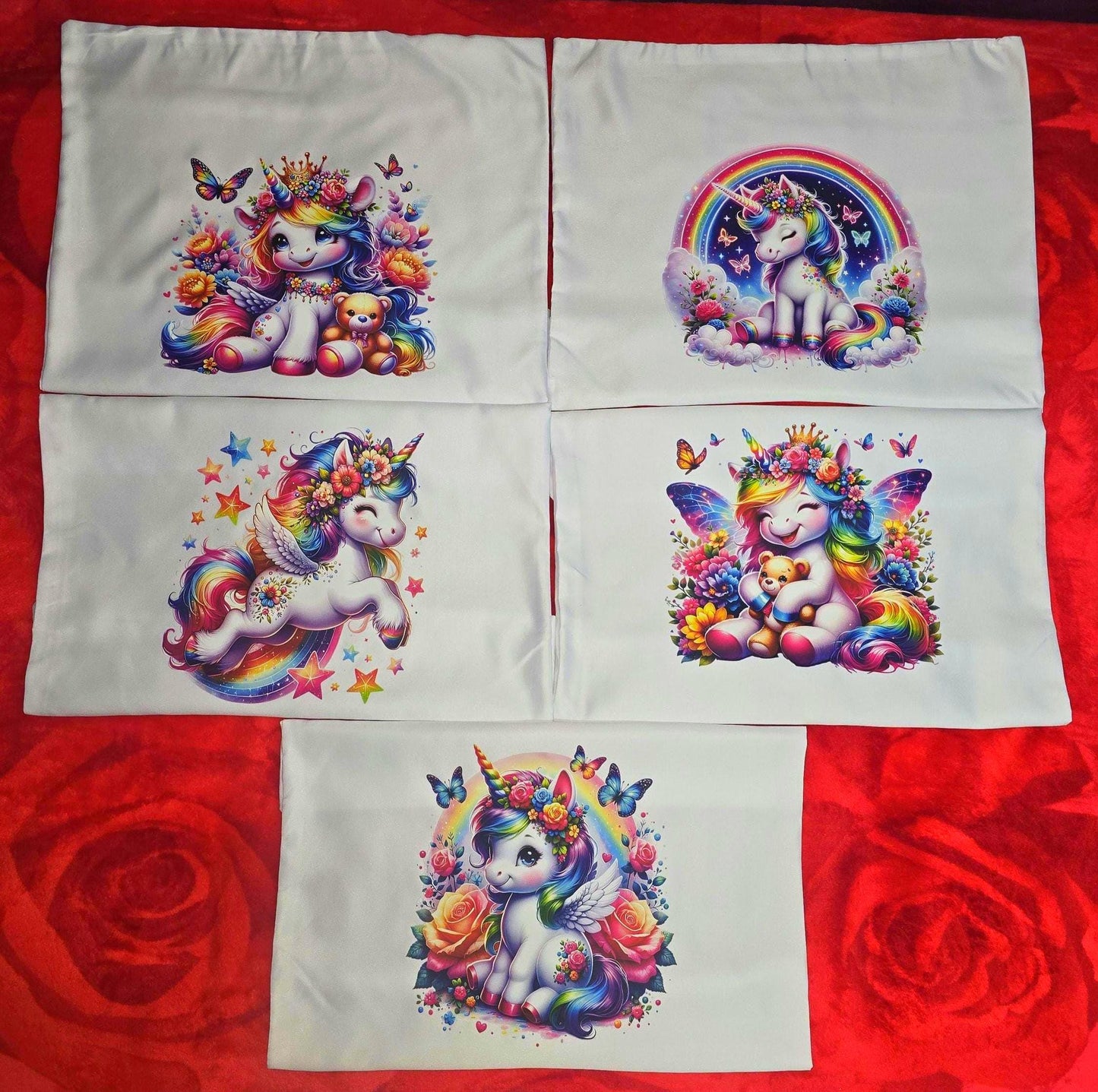 Whimsical Unicorn Dreams: Vibrant Colourful Pillowcase Covers (40x40cm)