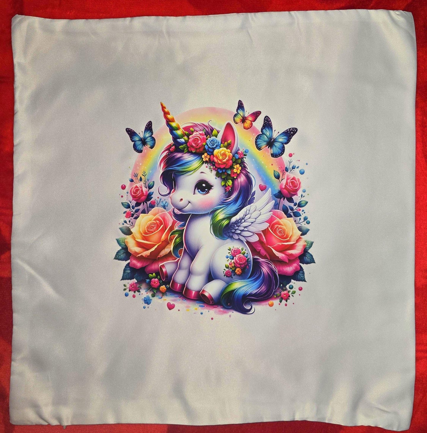 Whimsical Unicorn Dreams: Vibrant Colourful Pillowcase Covers (40x40cm)