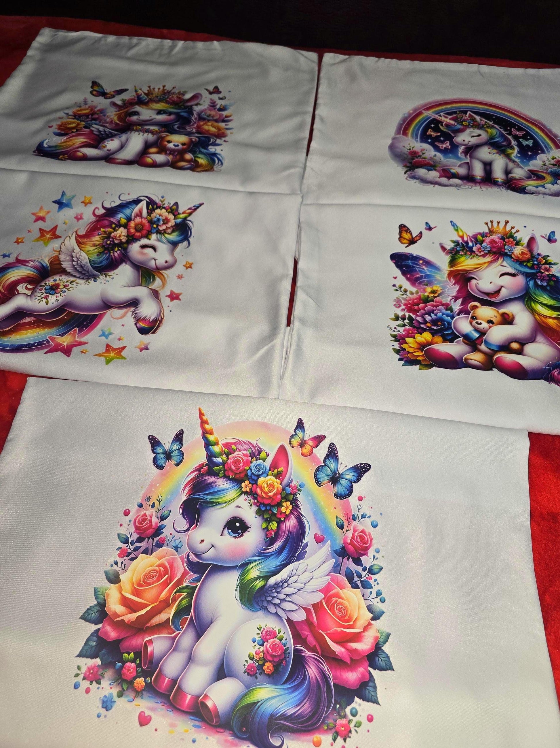 Whimsical Unicorn Dreams: Vibrant Colourful Pillowcase Covers (40x40cm)